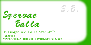 szervac balla business card
